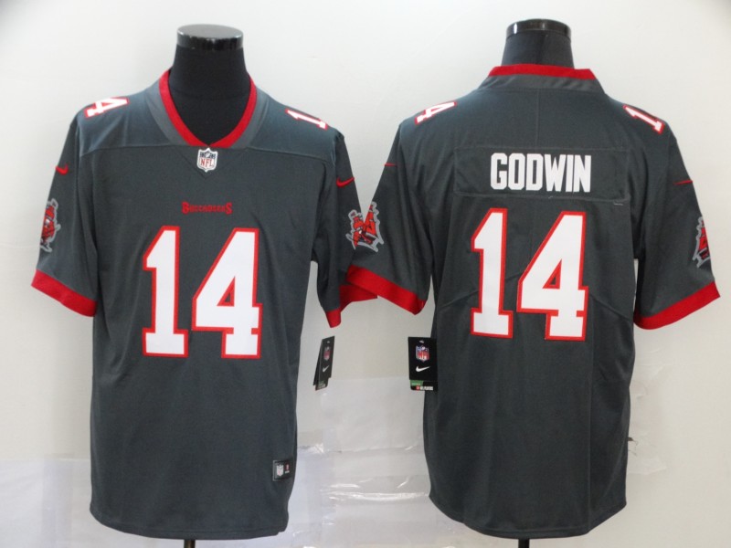 Men Tampa Bay Buccaneers #14 Godwin grey New Nike Limited Vapor Untouchable NFL Jerseys style 3